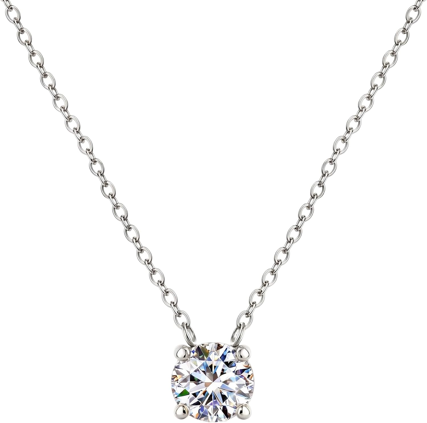 Solitaire Zirconia Pendant Necklace