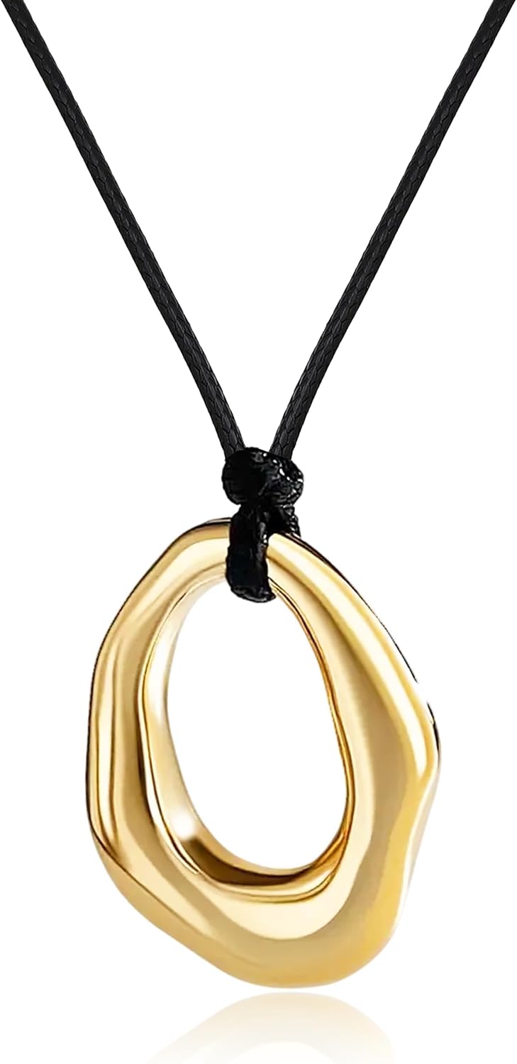 Abstract Pendant with Black Cord